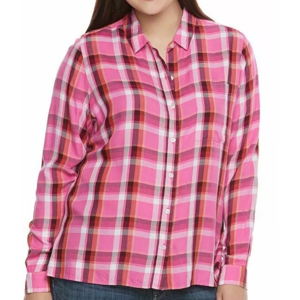 Pink plaid SO perfect shirt